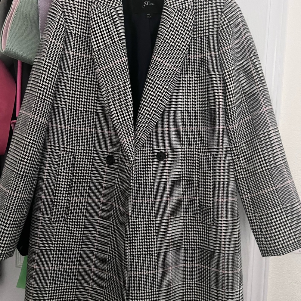 J. Crew Houndstooth Blazer in Black and White